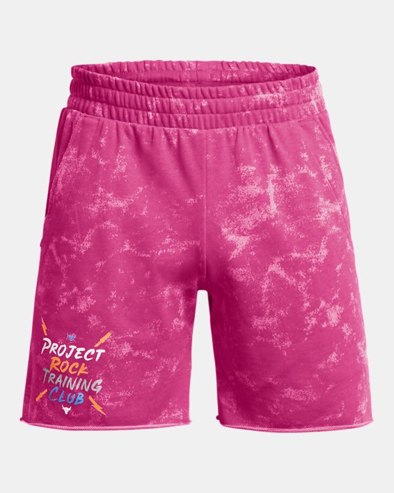 Men's Project Rock Terry Printed UG Shorts in Pink image number 4
